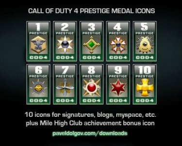 Call of duty 4  Prestige Rank Medals